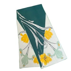 Vintage Vera Neumann Yellow and Green Rectangle silk scarf Pop Art Floral